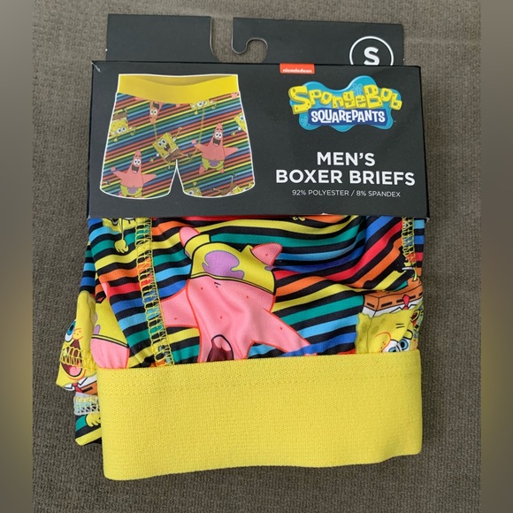 NEW SPONGEBOB MENS BOXER BRIEF MULTIPLE SIZES - Picture 1 of 3